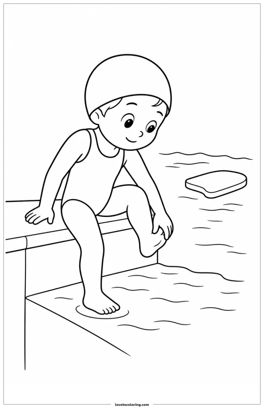 Dibujo para colorear de swimmer pausing to check hand or foot placement