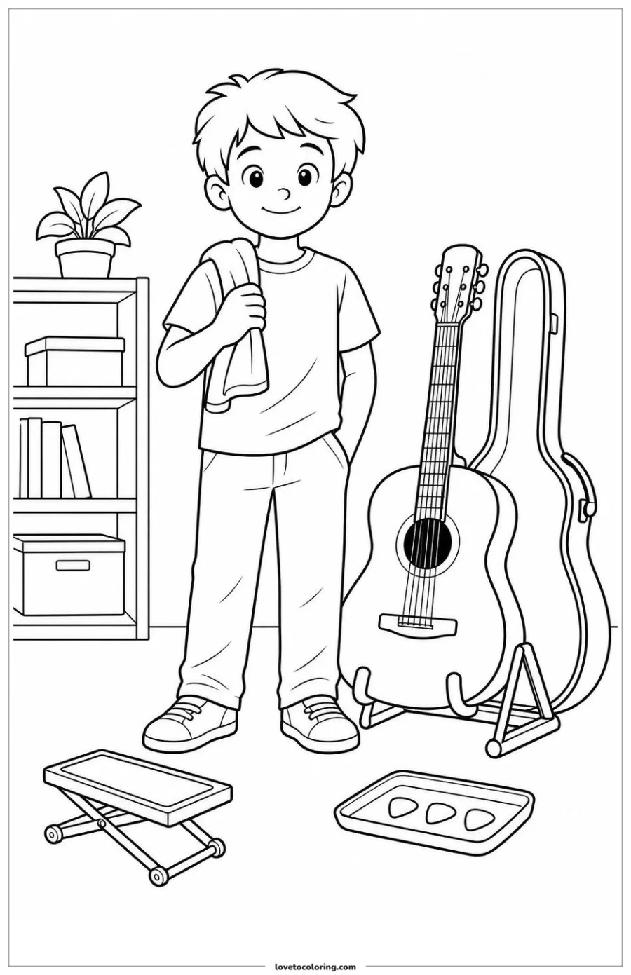 Dibujo para colorear de guitar player
