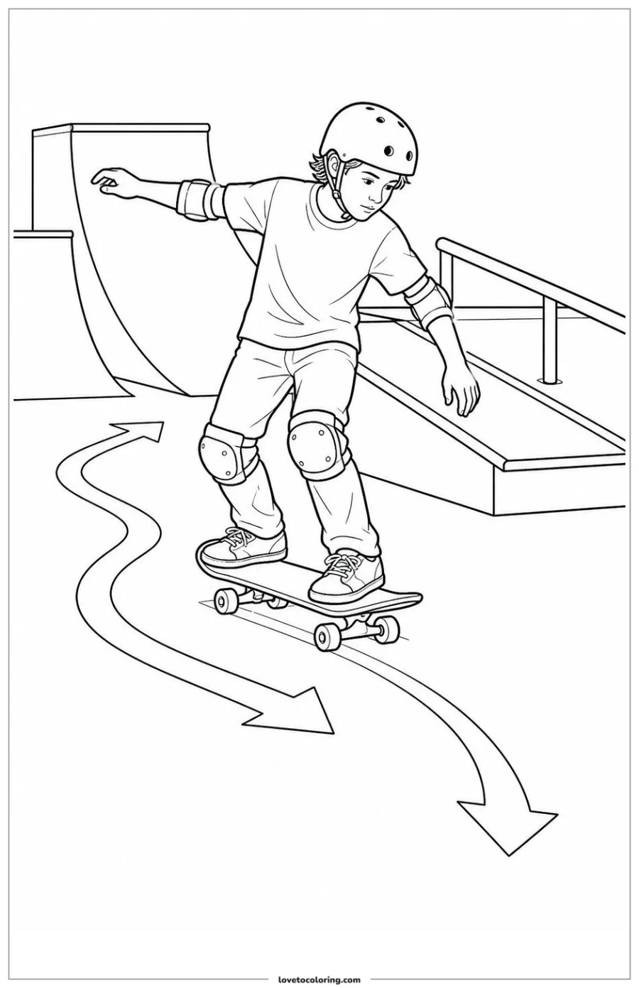 Dibujo para colorear de skateboarder