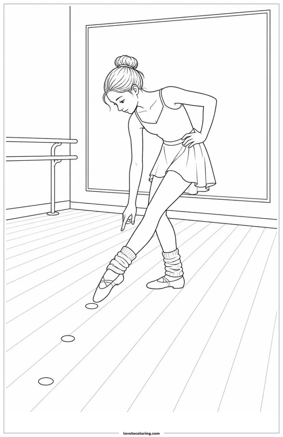 Dibujo para colorear de dancer pausing to check hand or foot placement