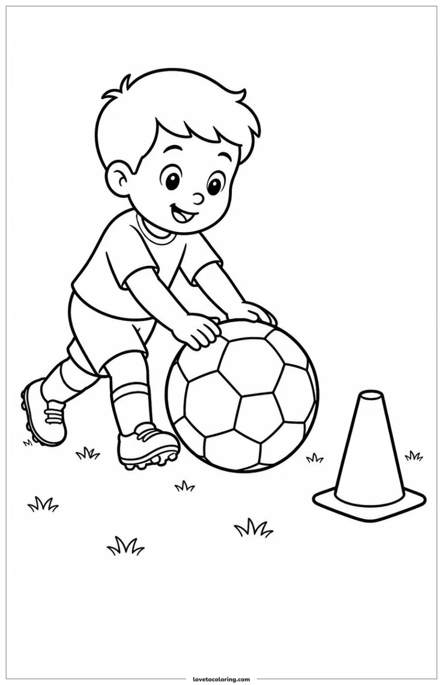 Dibujo para colorear de rolling a soccer ball