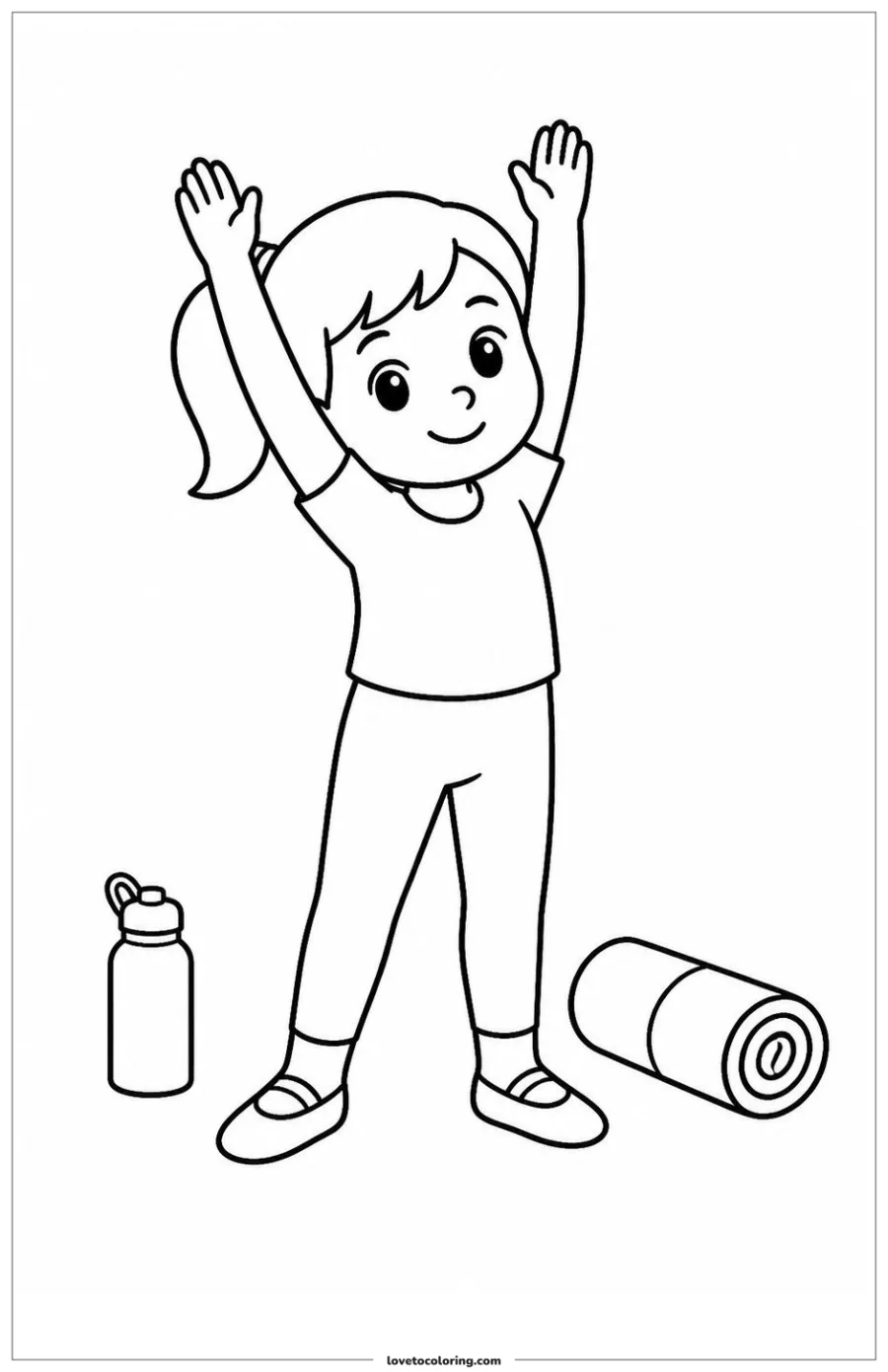 Dibujo para colorear de stretching before dance