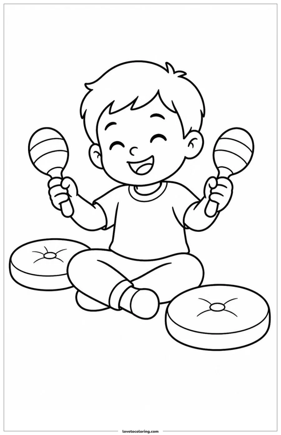 Dibujo para colorear de playing maracas