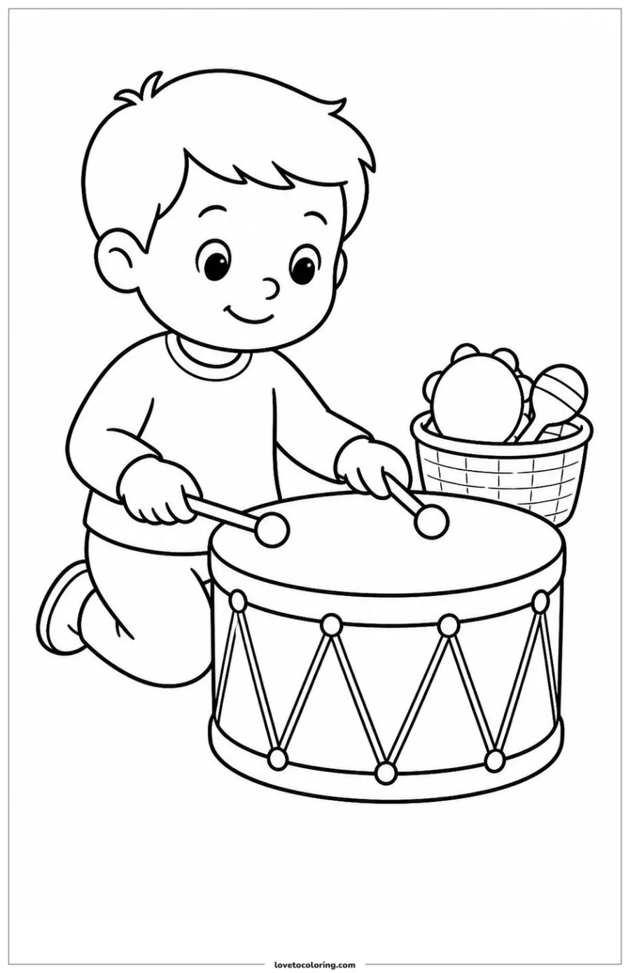 Dibujo para colorear de tapping a floor drum