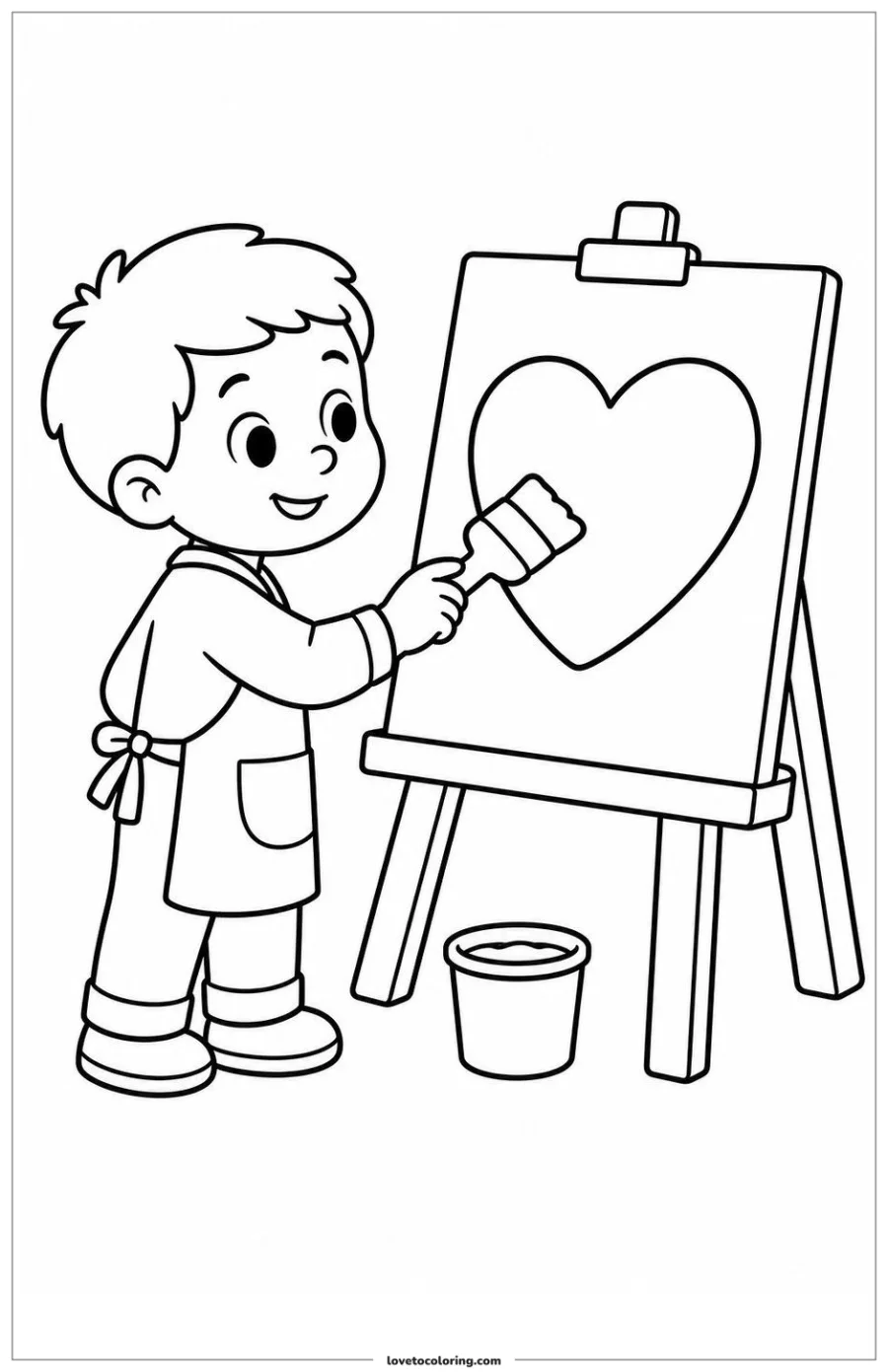 Dibujo para colorear de painting at an easel