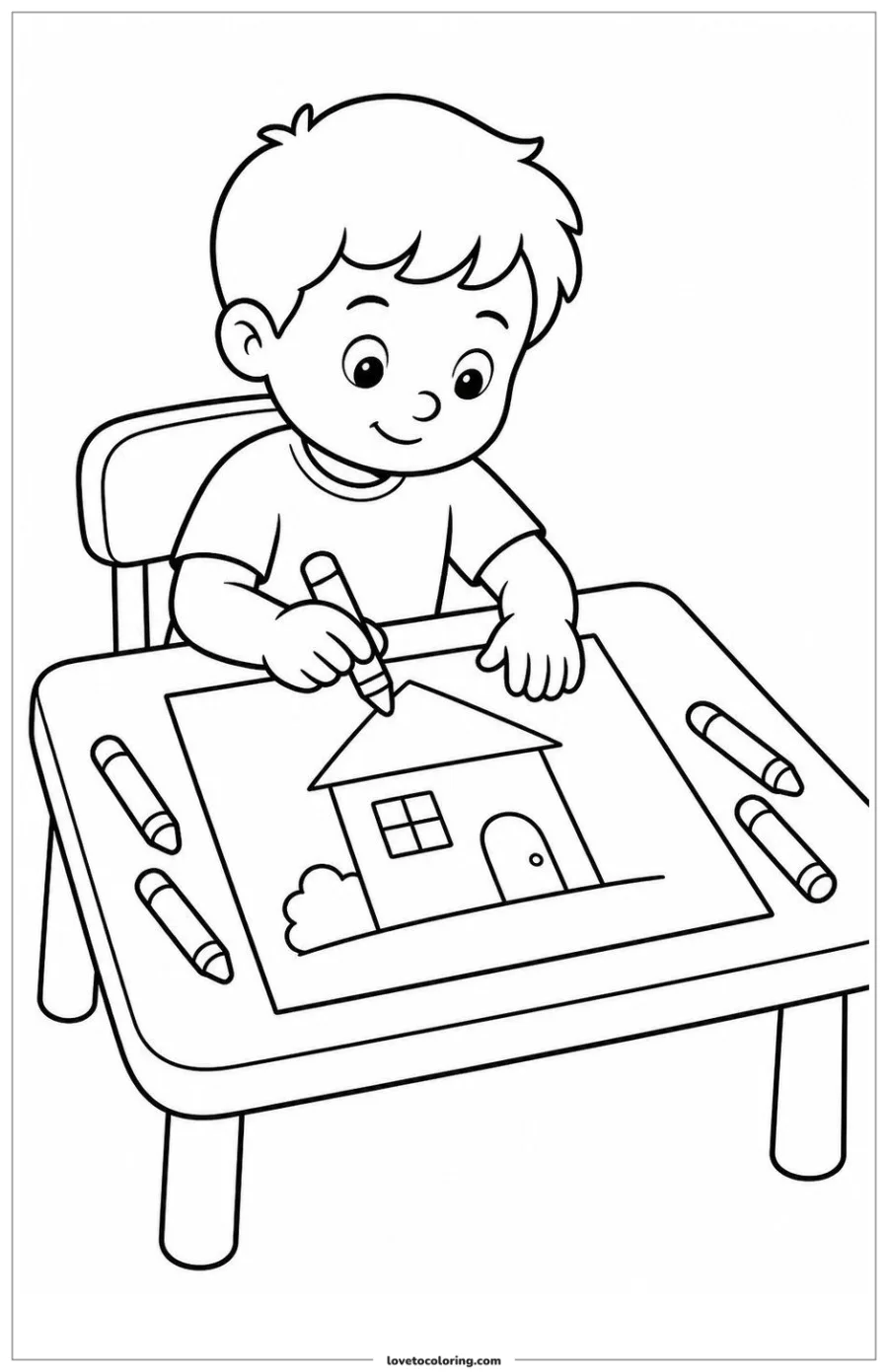 Dibujo para colorear de drawing with thick crayons