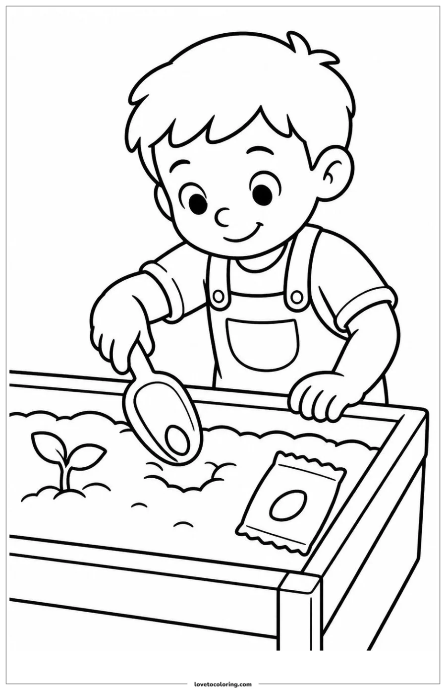 Dibujo para colorear de planting a seed