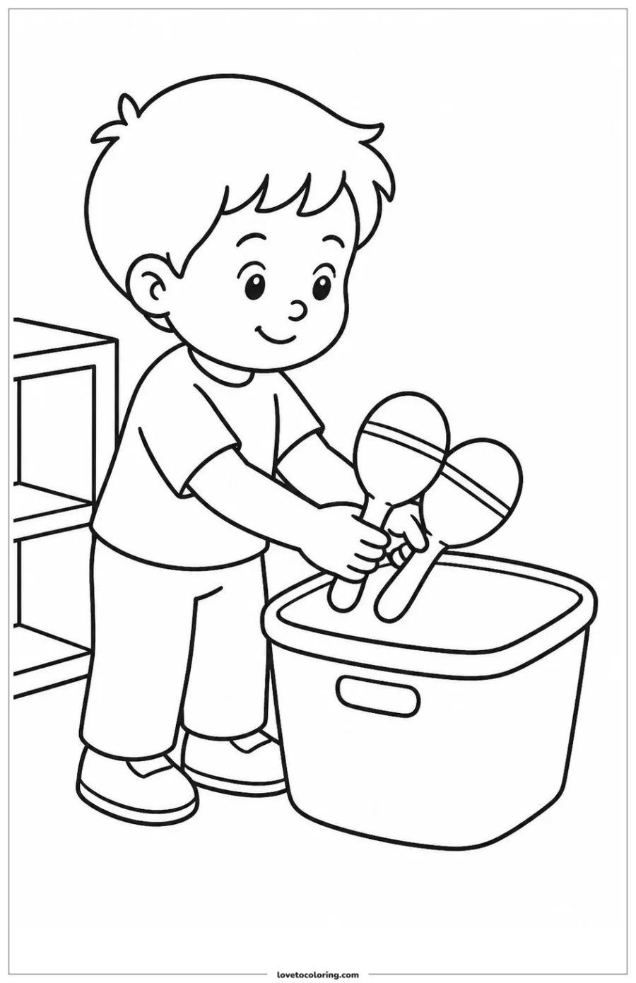 Dibujo para colorear de putting maracas away