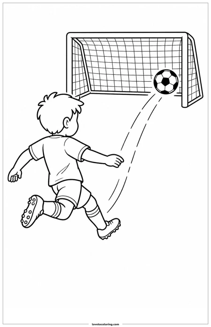 Dibujo para colorear de shooting toward a goal