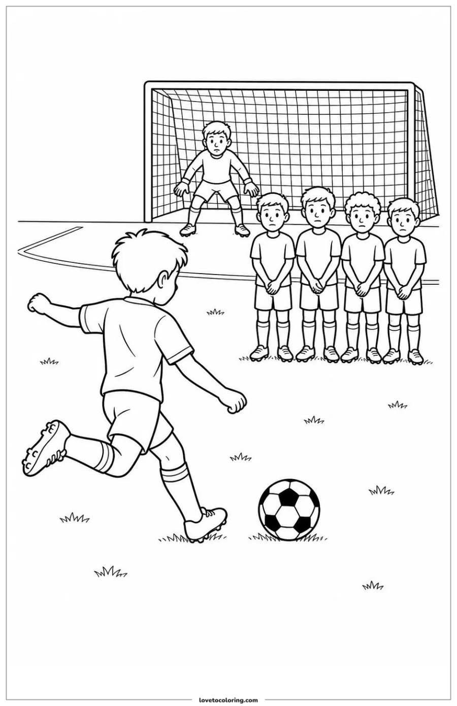 Dibujo para colorear de taking a free kick