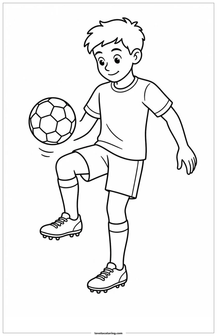 Dibujo para colorear de juggling a soccer ball