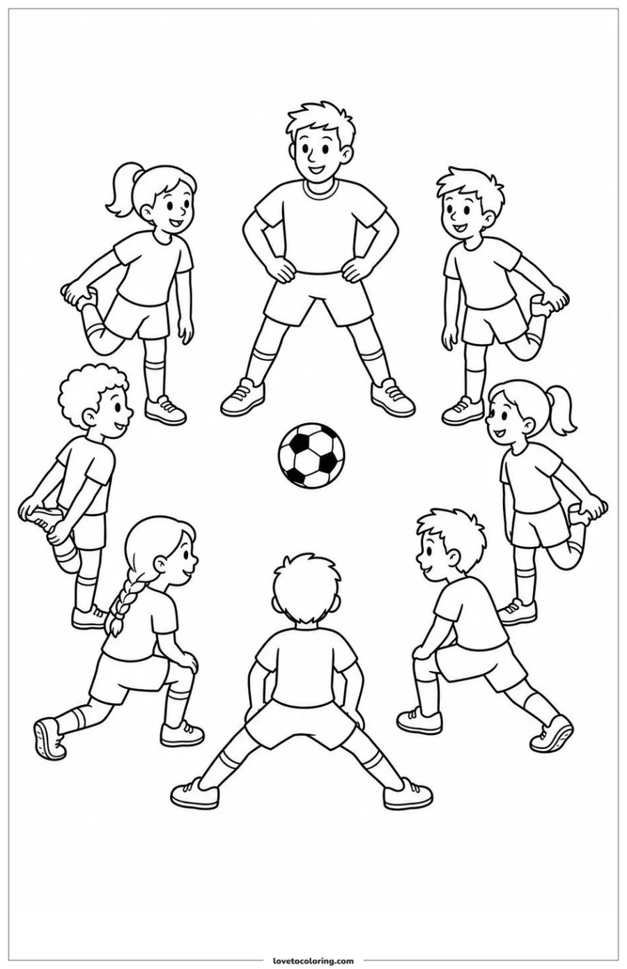 Dibujo para colorear de warming up together