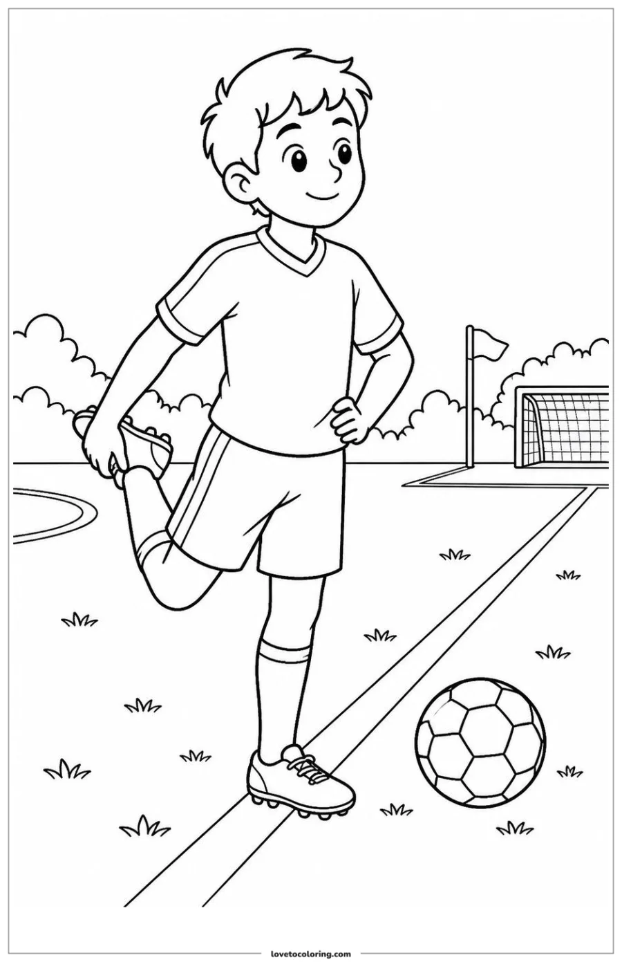 Dibujo para colorear de stretching before practice