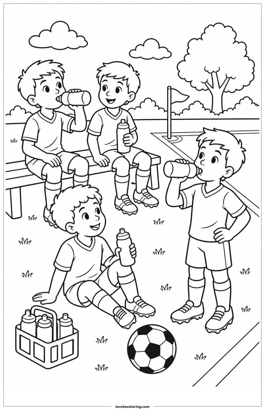 Dibujo para colorear de taking a water break