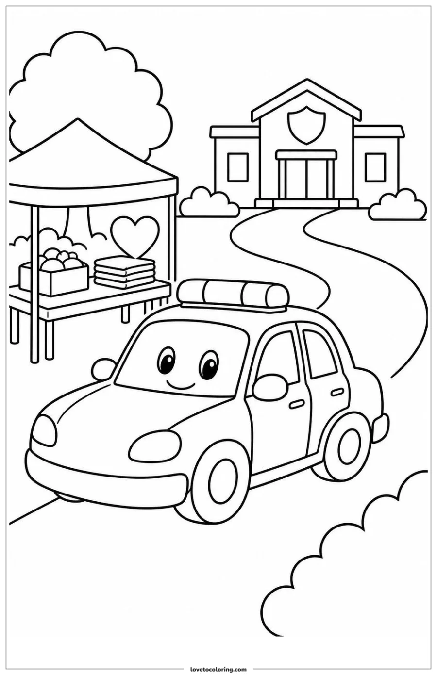 Dibujo para colorear de police car