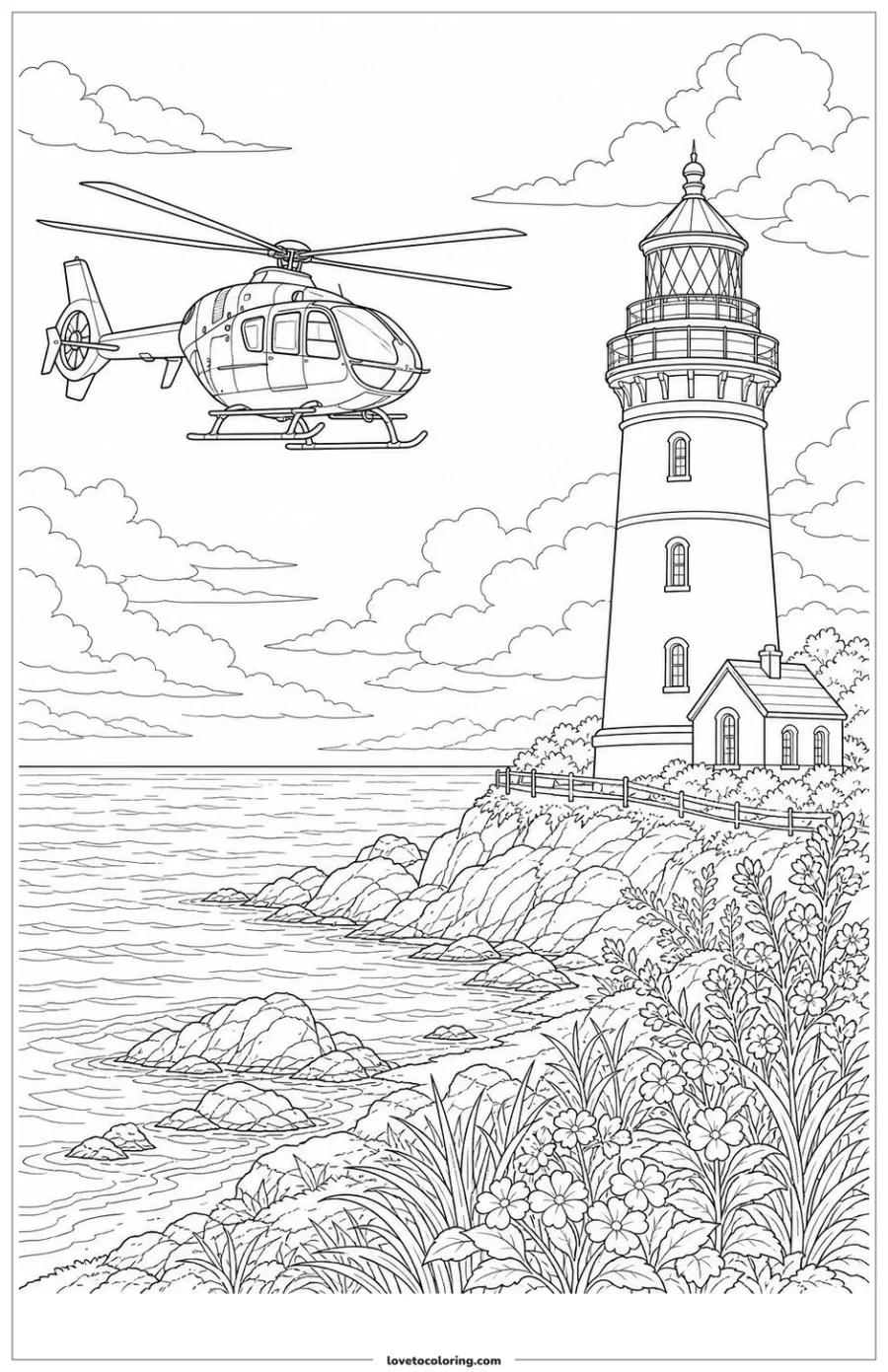 Dibujo para colorear de helicopter