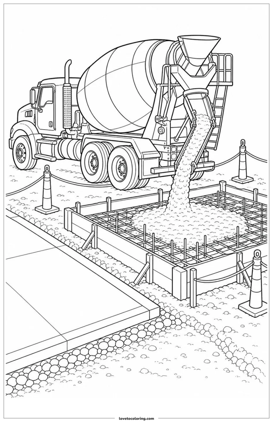 Dibujo para colorear de cement mixer