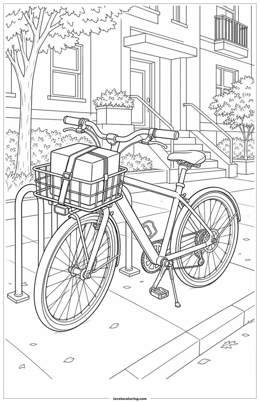 Dibujo para colorear de delivery bicycle
