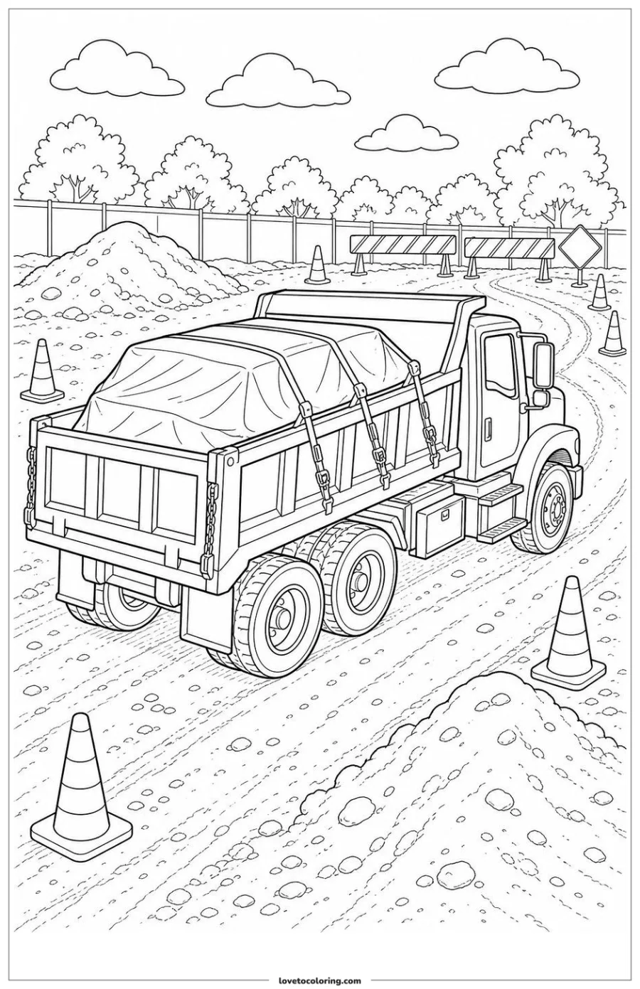 Dibujo para colorear de dump truck