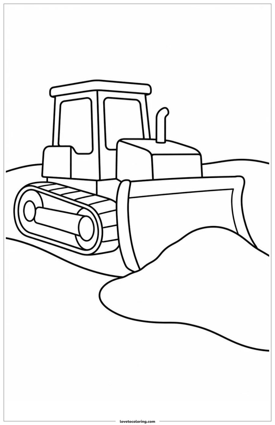 Dibujo para colorear de bulldozer moving slowly across a grading site