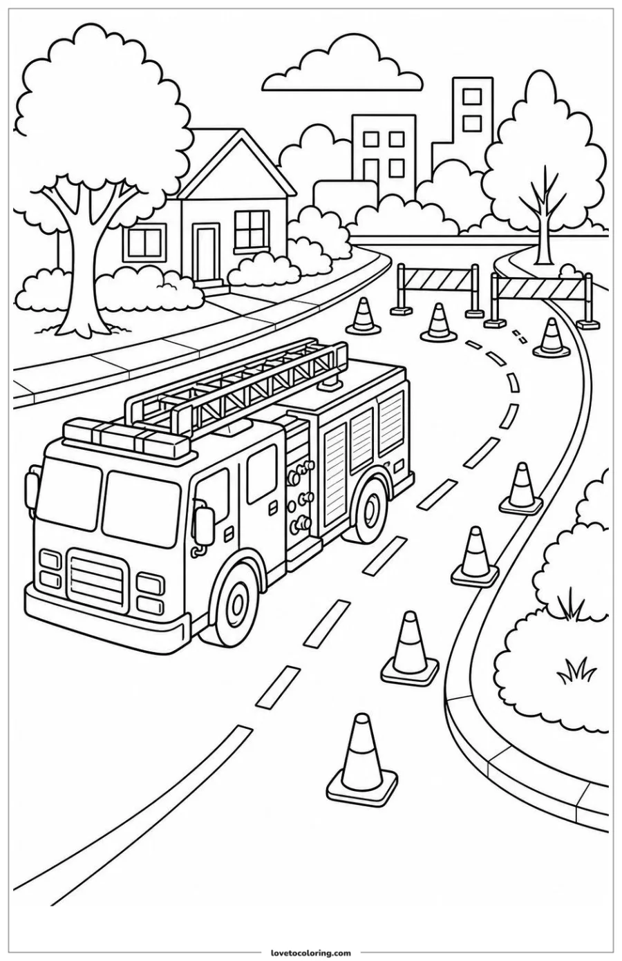 Dibujo para colorear de fire truck