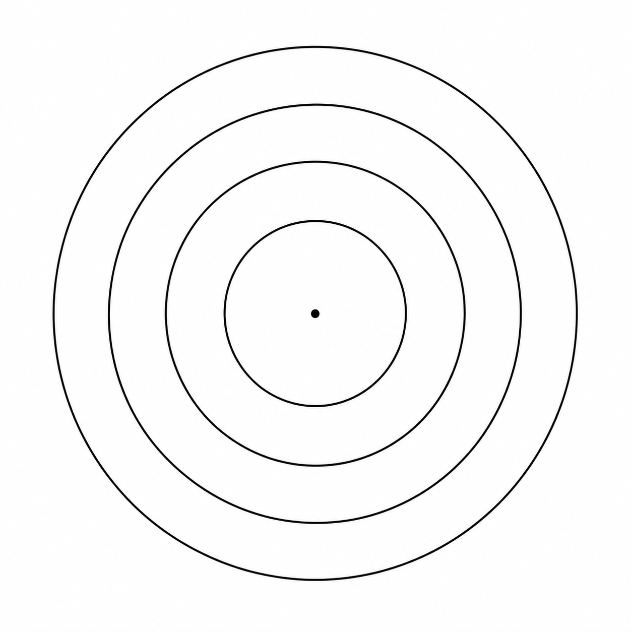 Guide Circles: Draw several concentric guide circles to create layers.