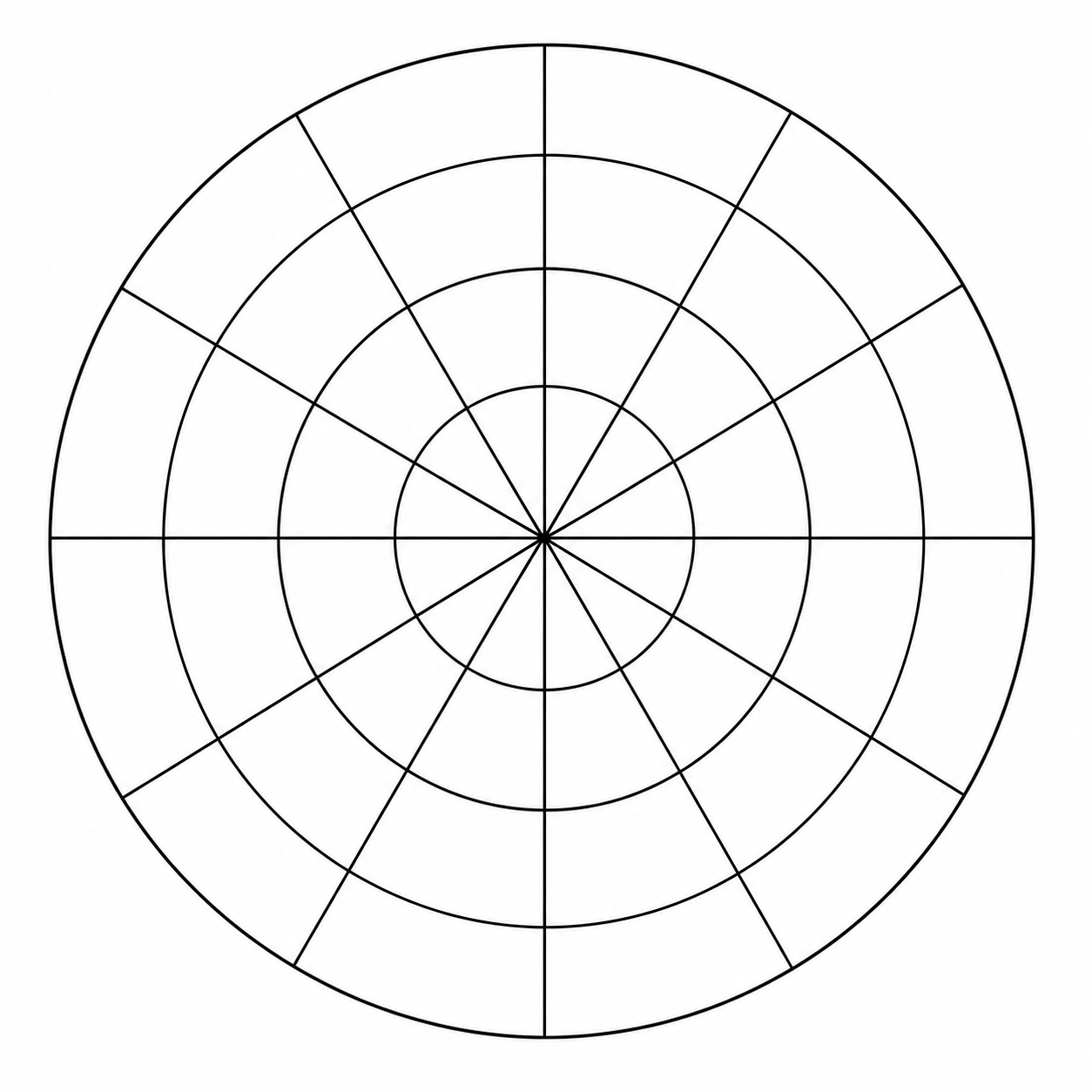 Divide into Segments: Split the circle into equal sections for radial balance.